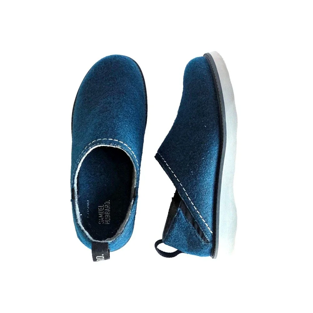 SAMUEL HUBBARD Spring Back Slippers Royal Blue 9.5 43 Monopett Felt Comfort - Picture 8 of 16